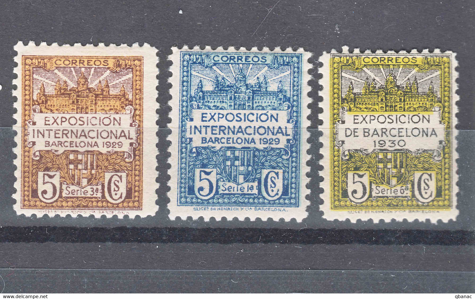 Spain 1929 Barcelona Mi#1,3,6 Mint Never Hinged - Barcelona