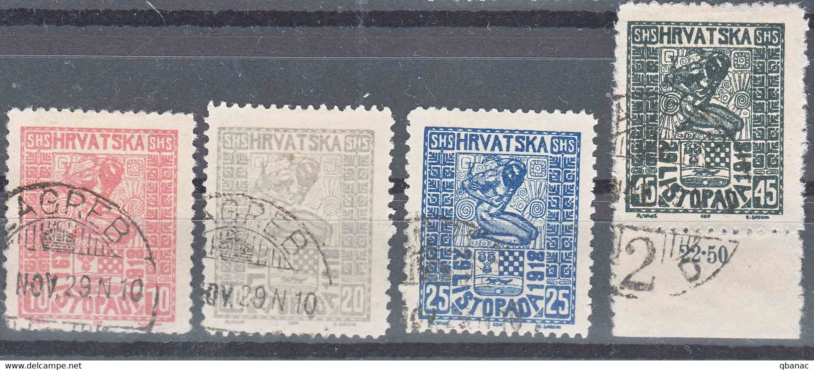 Yugoslavia Kingdom SHS, Issues For Croatia 1918 Listopad Mi#51-54 Used - Gebraucht