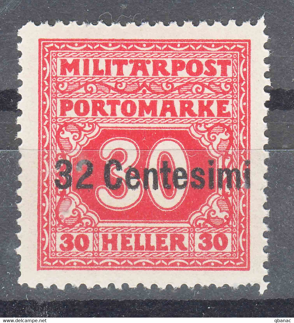 Austria Feldpost Occupation Of Italy 1918 Porto Mi#5 Mint Hinged - Neufs