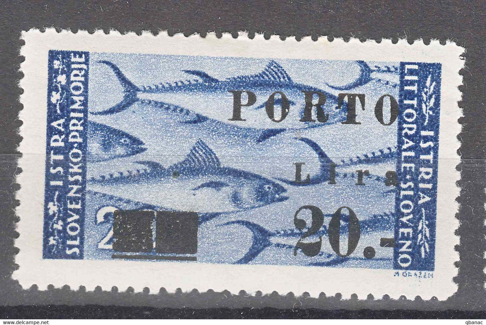 Istria Litorale Yugoslavia Occupation, Porto 1946 Sassone#18 Overprint II, Mint Hinged - Ocu. Yugoslava: Istria