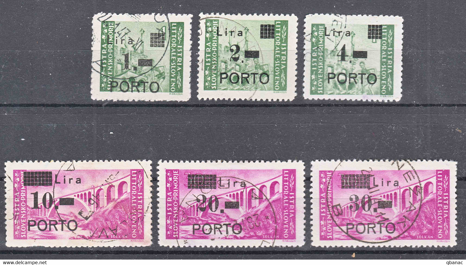 Istria Litorale Yugoslavia Occupation, Porto 1946 Sassone#8-13 Used - Occ. Yougoslave: Istria