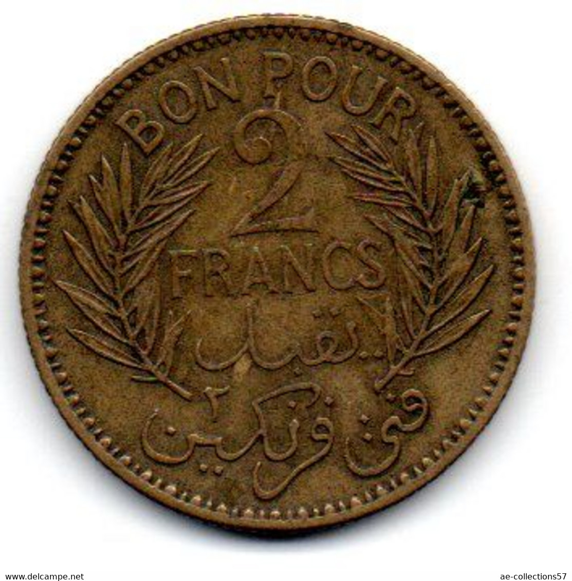 Tunisie -  2 Francs 1941 TTB - Túnez