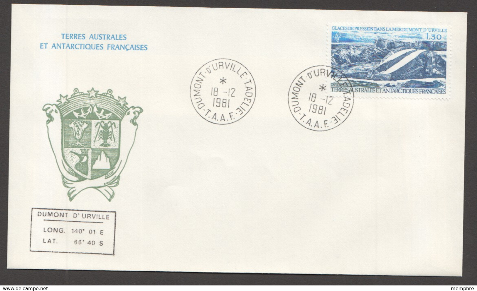 Glace De Pression - Mer Dumont-D'Urville  YvPA 65 - FDC