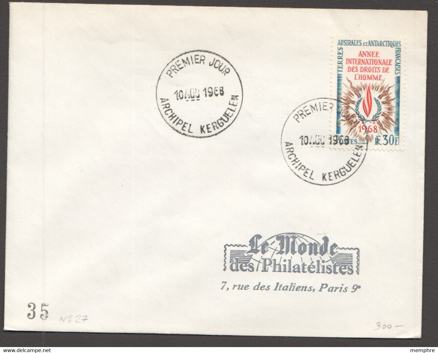 Droits De L'Homme  Yv 27 - FDC