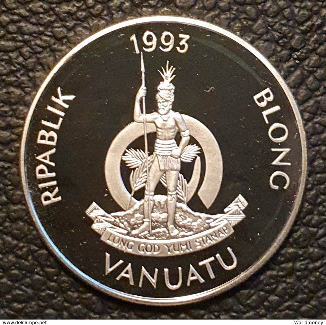 Vanuatu 50 Vatu 1993 (PROOF) "40th Anniversary Coronation Of Queen Elizabeth II"  Silver - Vanuatu