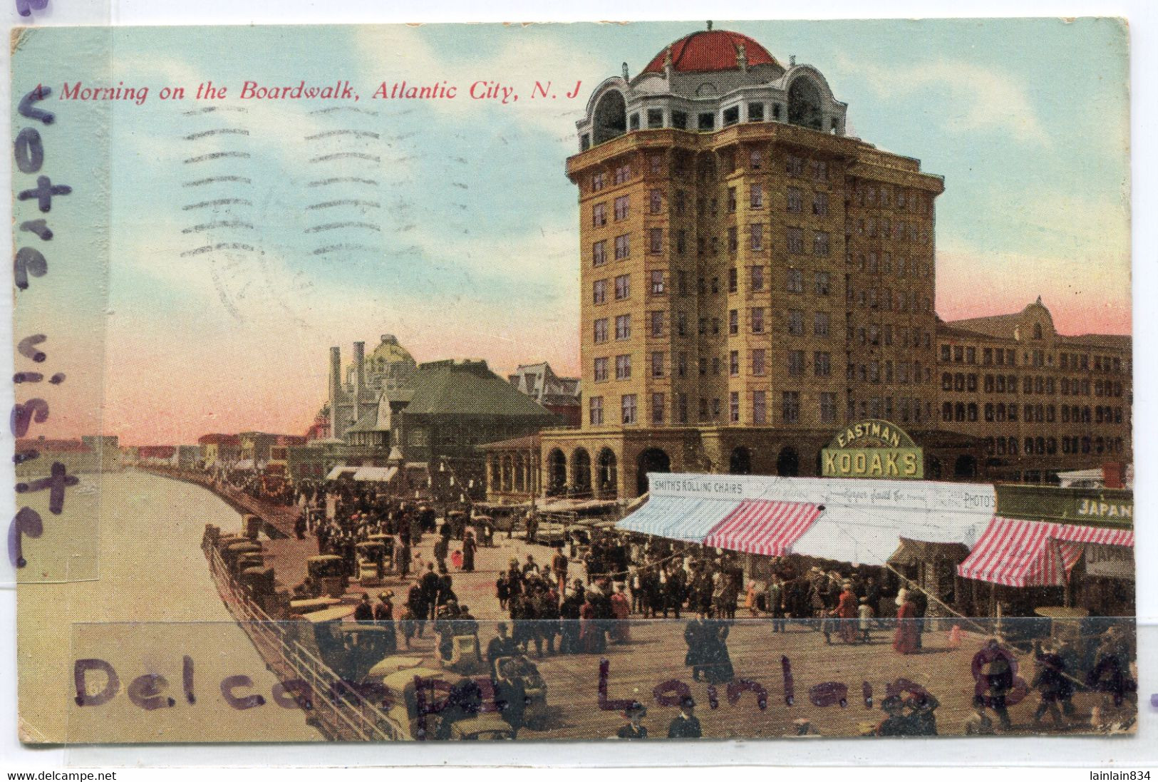 - Atlantic City - ( New Jersey ), A Morning On The Boardwalk, épaisse, Rare,  écrite, 1911, Pub Kodak, TBE, Scans. - Paterson