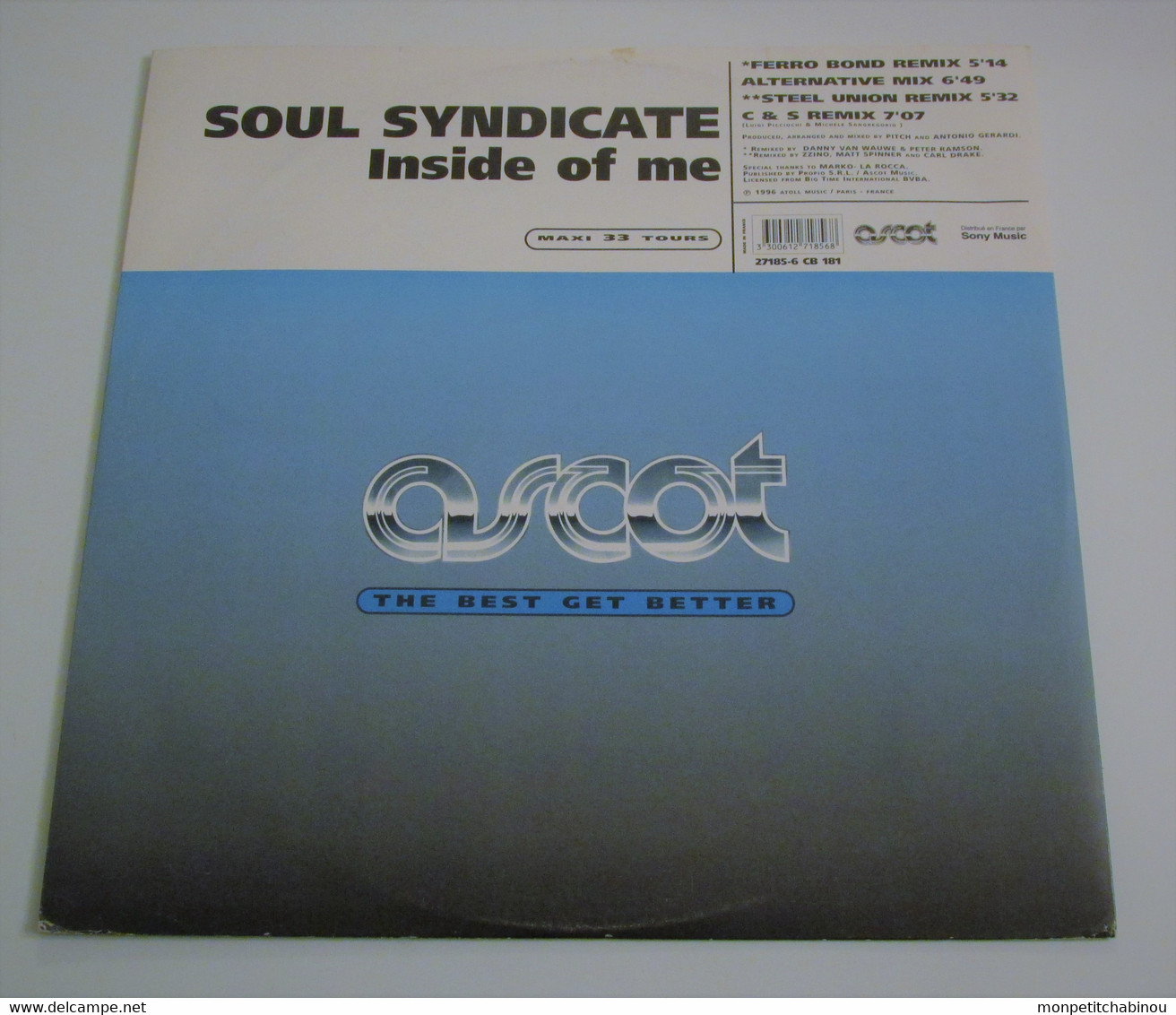 Maxi 33T SOUL SYNDICATE : Inside Of Me - Dance, Techno & House