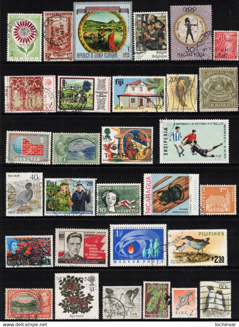 2 PAGES OF WORLD USED STAMPS - Collections (without Album)