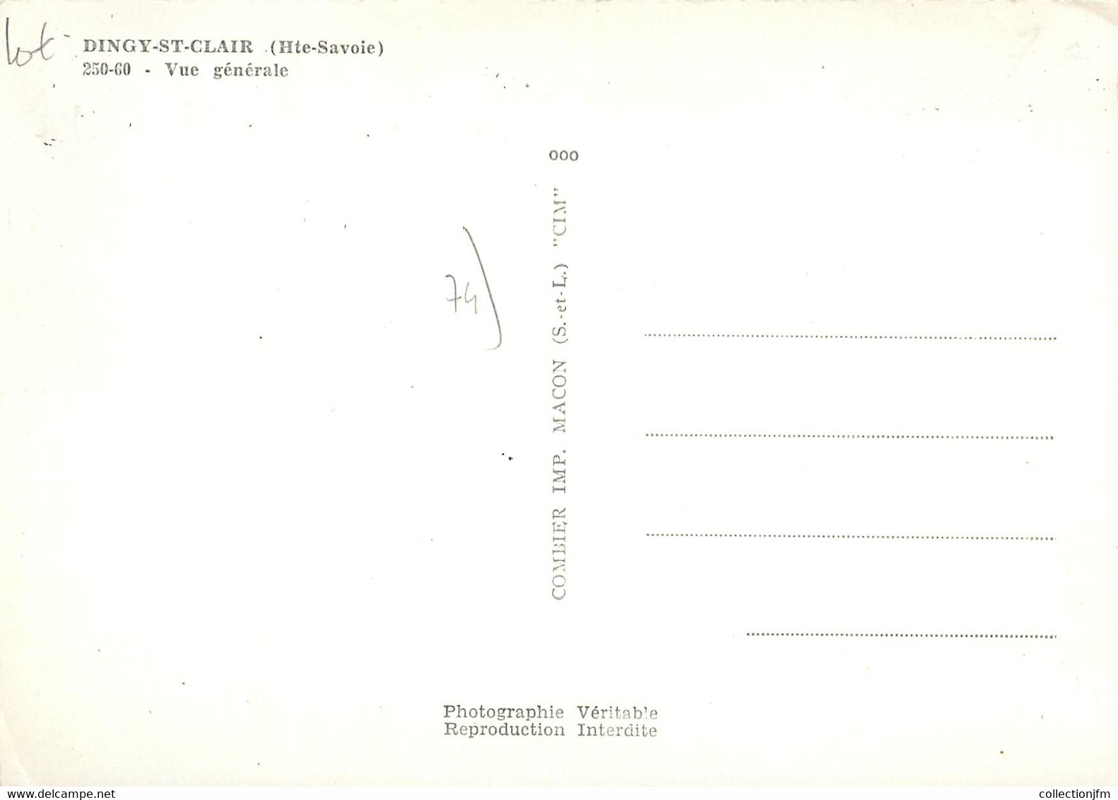 / CPSM FRANCE 74 "Dingy Saint Clair, Vue Générale" - Dingy-Saint-Clair
