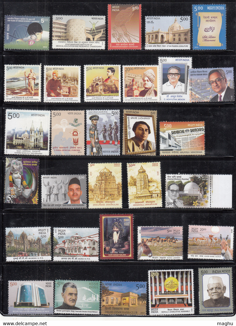 India MNH 2013 Year Pack, Collectors Pack (4 Scans) (Without Cinema + Wild Flower) - Annate Complete