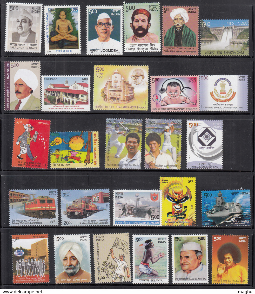 India MNH 2013 Year Pack, Collectors Pack (4 Scans) (Without Cinema + Wild Flower) - Annate Complete