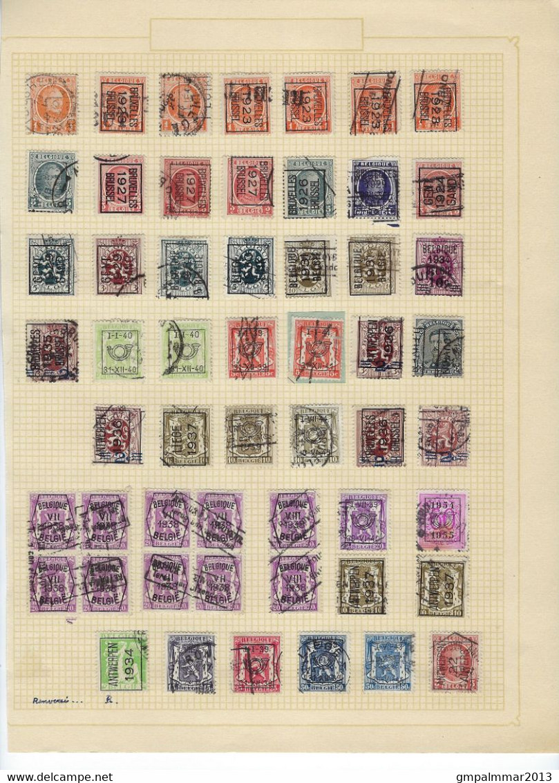 GROOT LOT TYPO voorafgestempeld met o.a. 15 DUBBELDRUKKEN / IMPRESSION DOUBLE ; zie ook 16 scans ! LOT 160