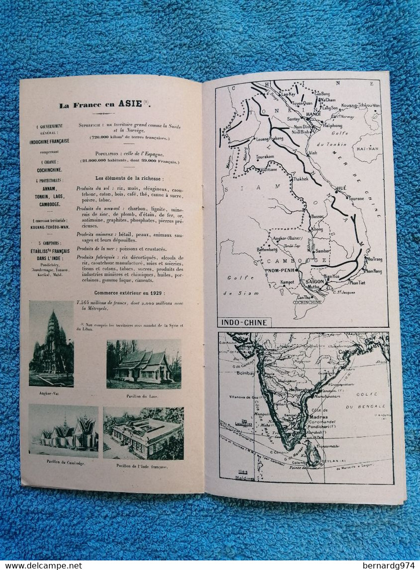 Réunion Madagascar Colonies : rare plaquette dépliante éditée pour l’exposition de 1931