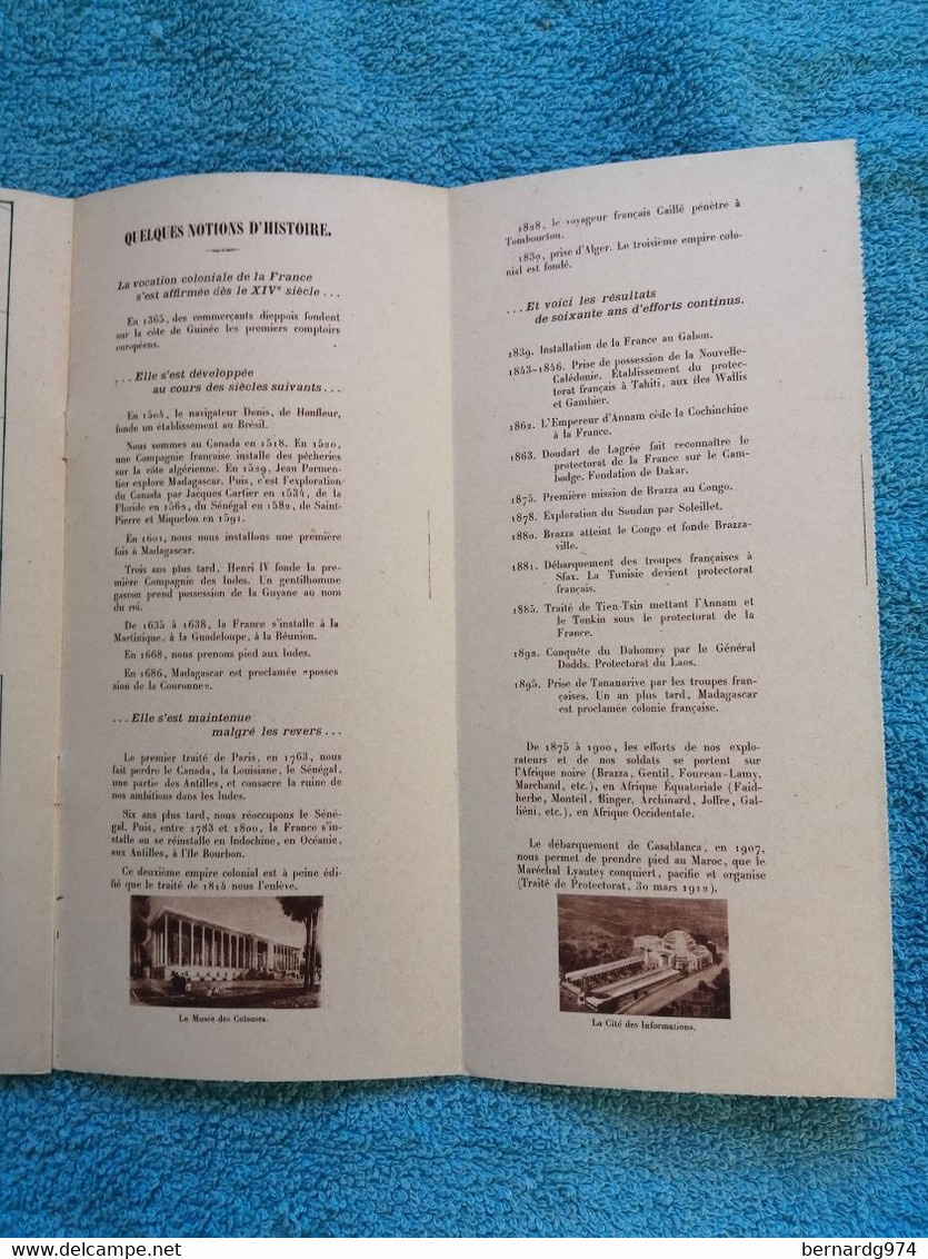 Réunion Madagascar Colonies : rare plaquette dépliante éditée pour l’exposition de 1931