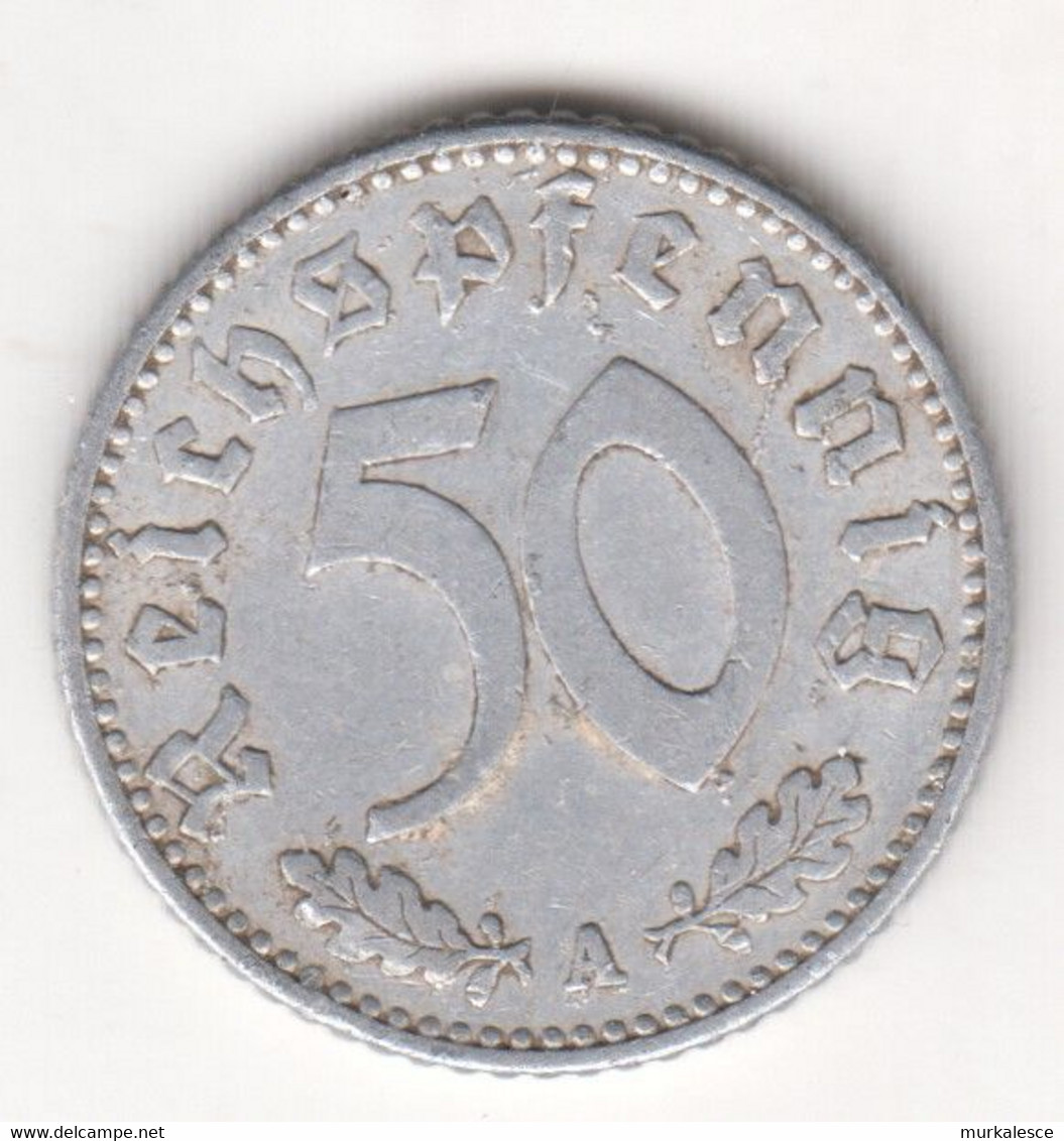 R----23   DRITTES  REICH  50  REICHSPFENNIG  1940  A   DOPPELDRUCK  SELTEN - 50 Reichspfennig