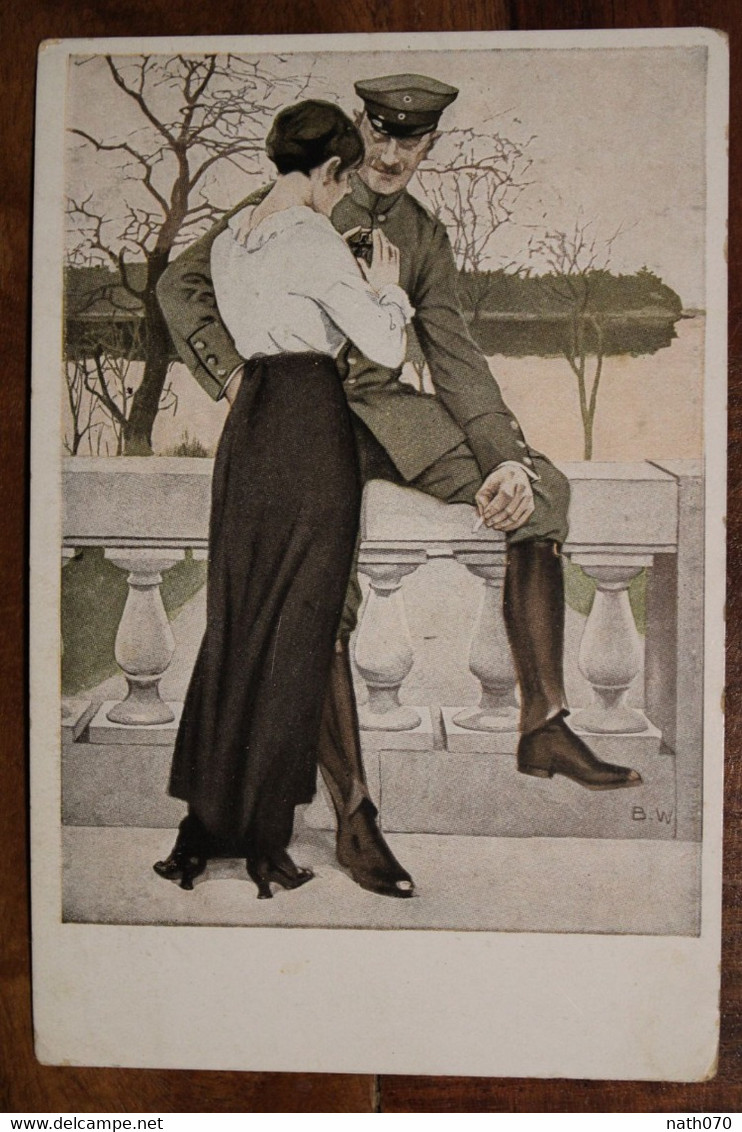 CPA Ak 1916's Liebespaar Freuden Militar Frau Couple Amoureux Illustrateur Litho B. Wennerberg Krieg WK1 - Wennerberg, B.