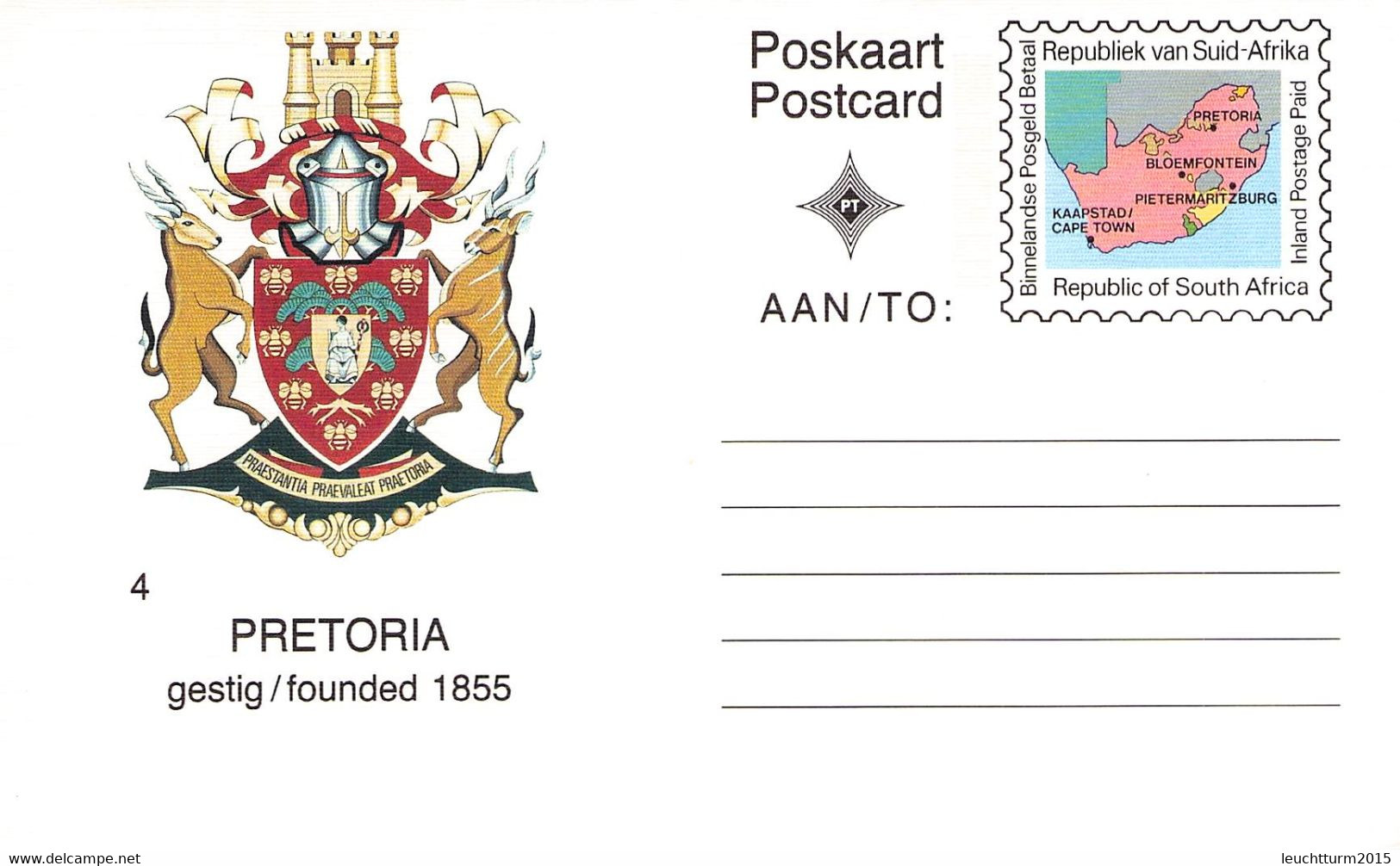 SOUTH AFRICA - POSTCARD 1992 PRETORIA MNH /QD123 - Briefe U. Dokumente