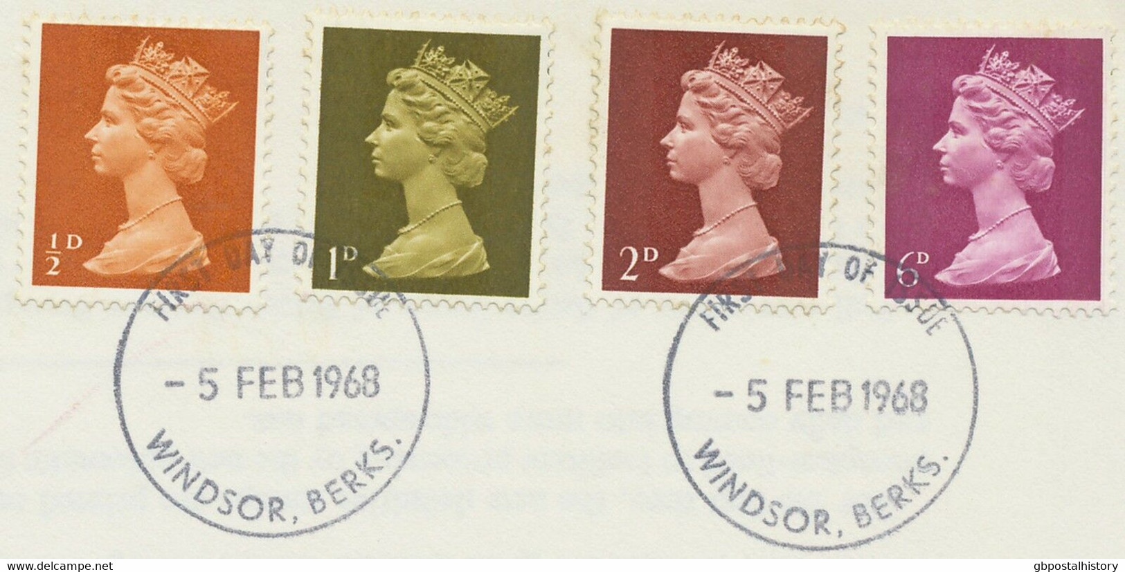 GB 1968 Machin 1/2D, 1D, 2D And 6D Superb FDC FDI-CDS "WINDSOR, BERKS." B.F.P.O. - 1952-1971 Pre-Decimal Issues