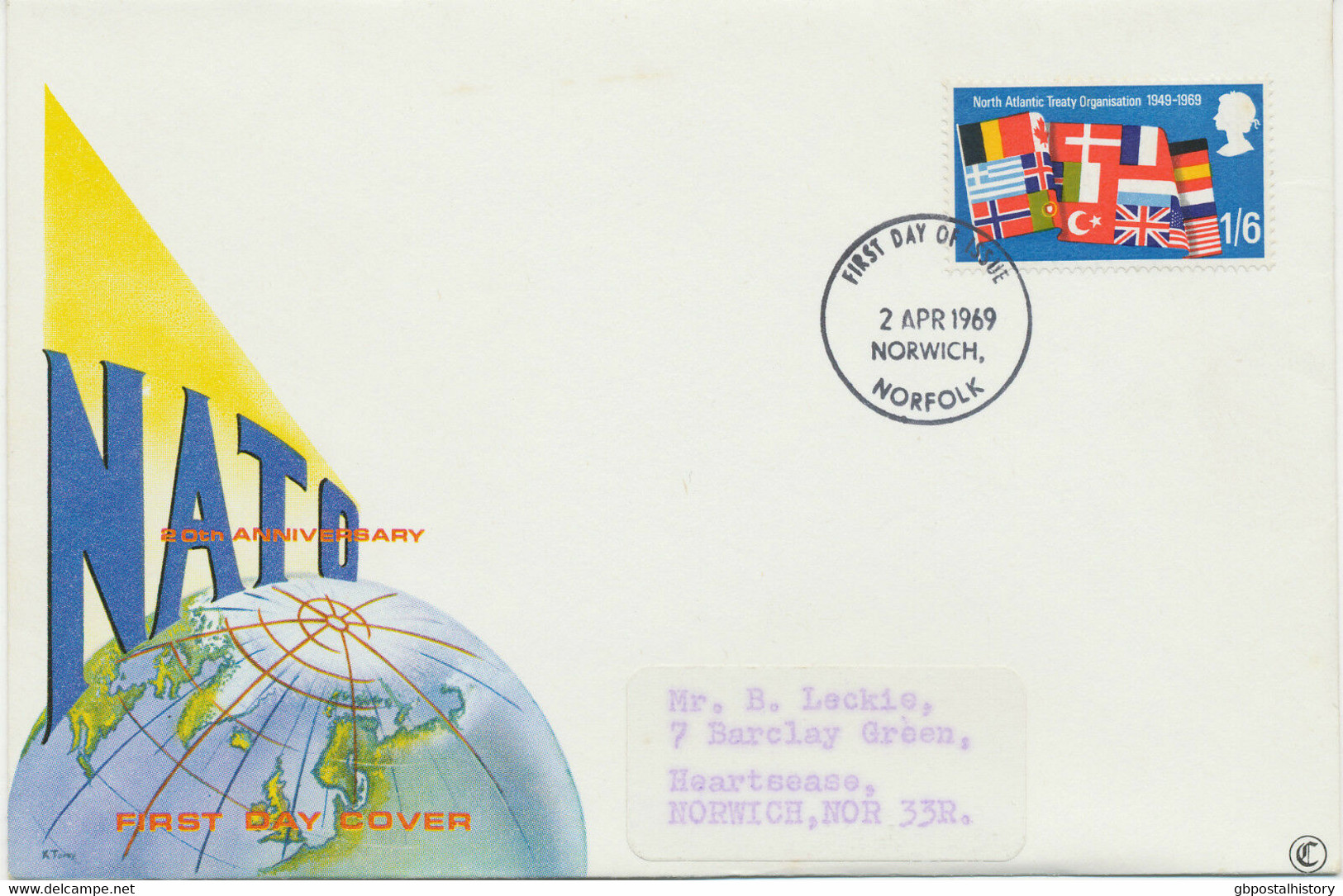 GB 1969 NATO 1/6 On Superb FDC VARIETY Almost Complete Missing Black Shadow RR!! - Plaatfouten En Curiosa