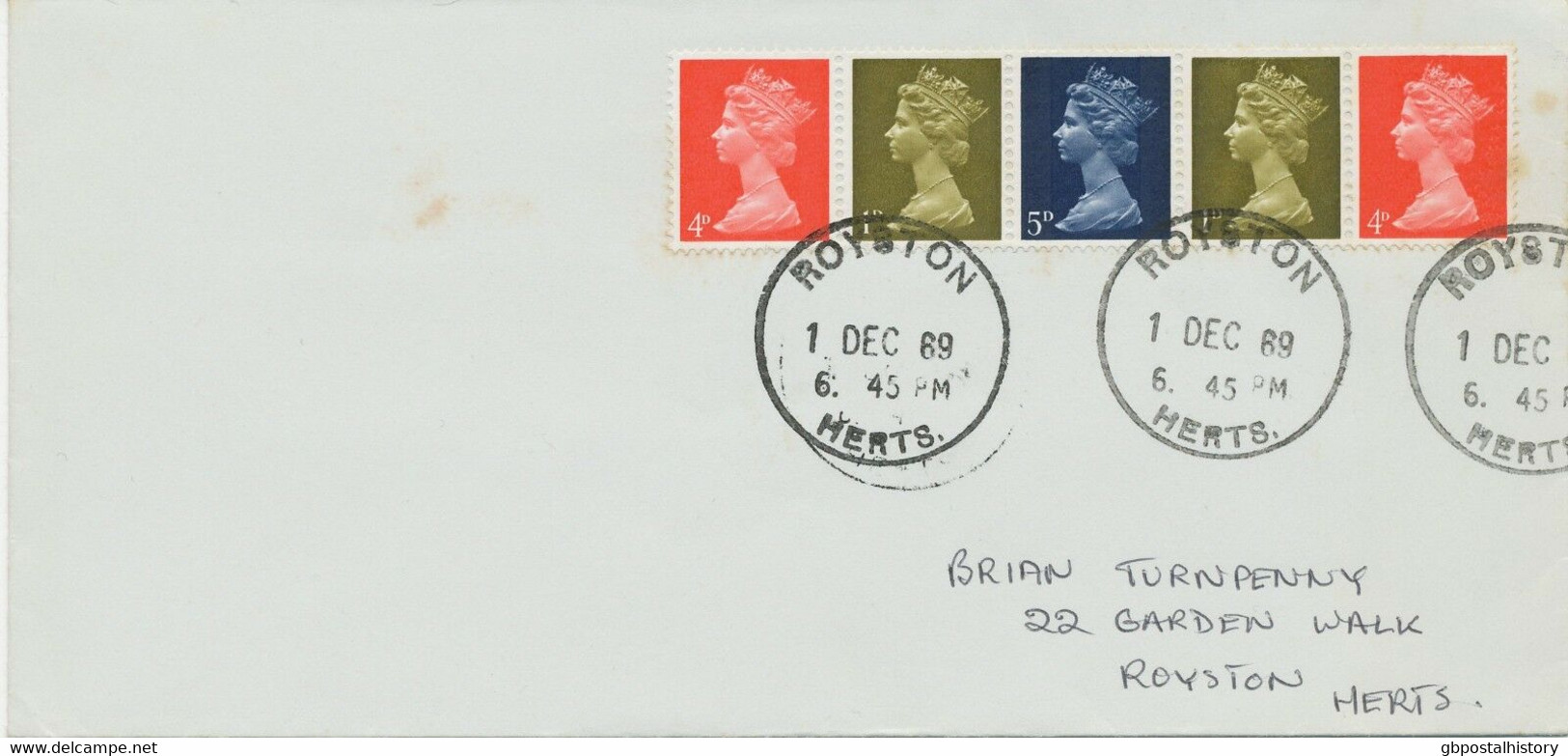 GB 1969 Stamps For Cooks Se-tenant-strip From Se-tenant Pane FDC ROYSTON /HERTS. - 1952-1971 Em. Prédécimales