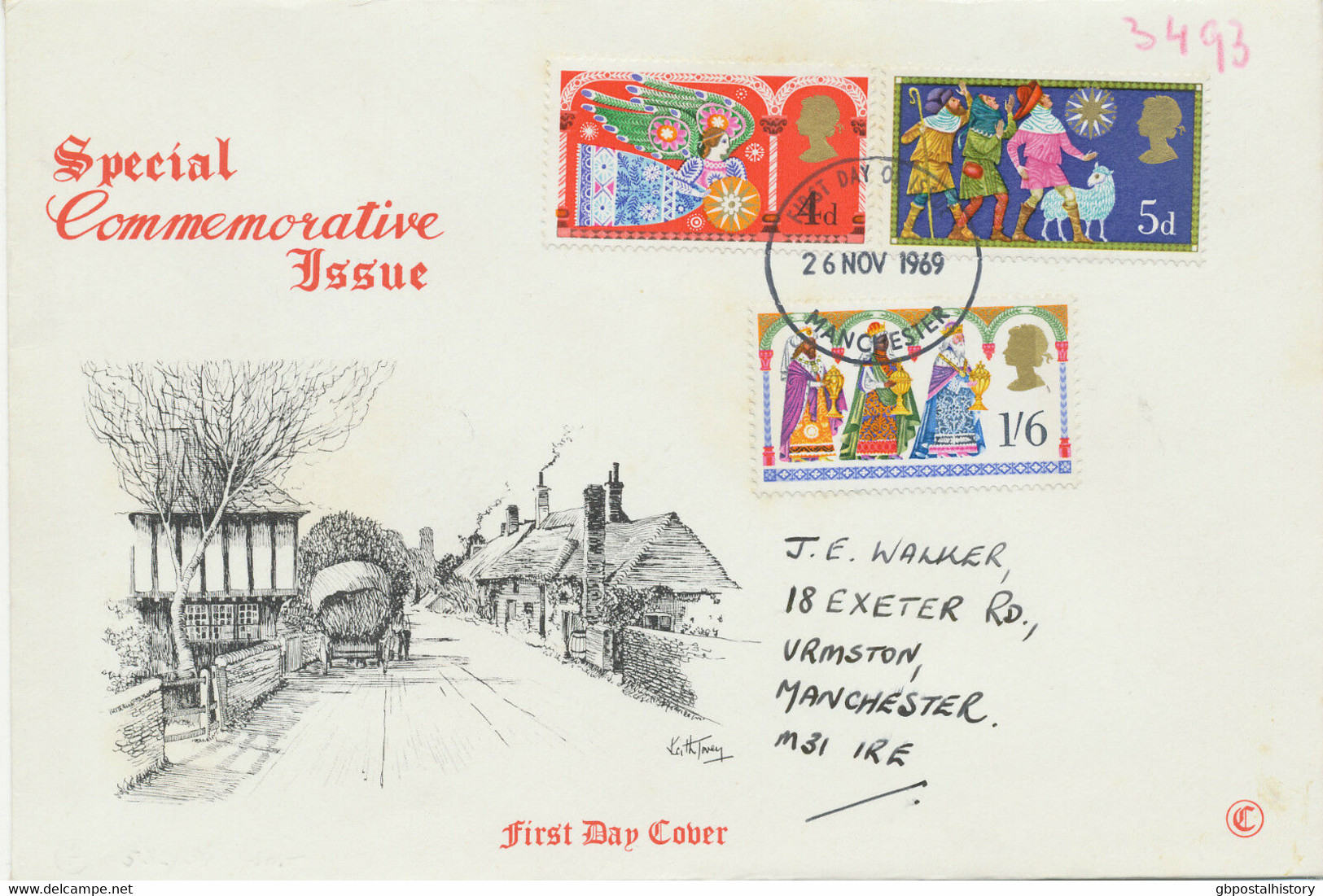 GB 1969, Christmas On Very Fine FDC With FDI-CDS From "MANCHESTER" - 1952-1971 Pre-Decimale Uitgaves