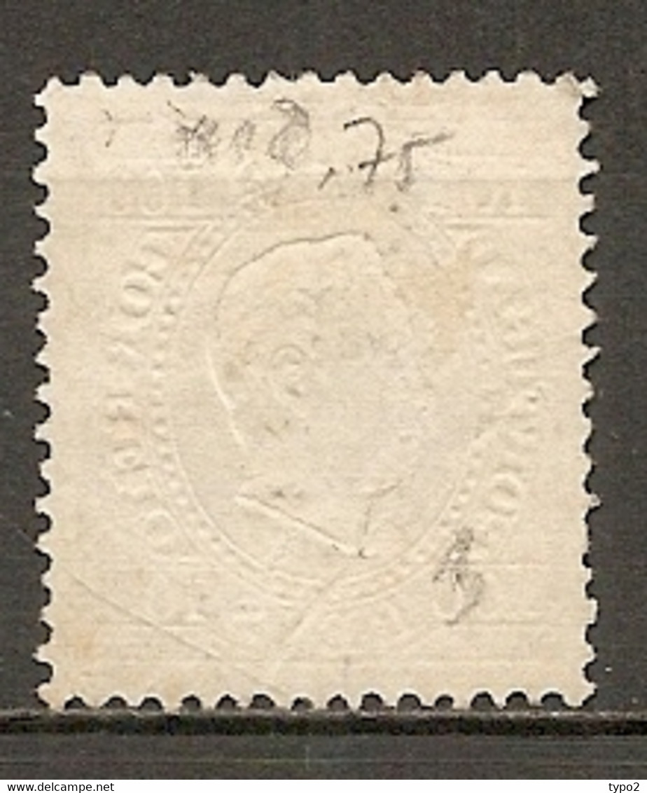 1870- Yv. N° 44b  Dent 12 1/2 Papier Couché (o) 100r Louis Ier Cote  15 Euro  BE R 2 Scans - Usado