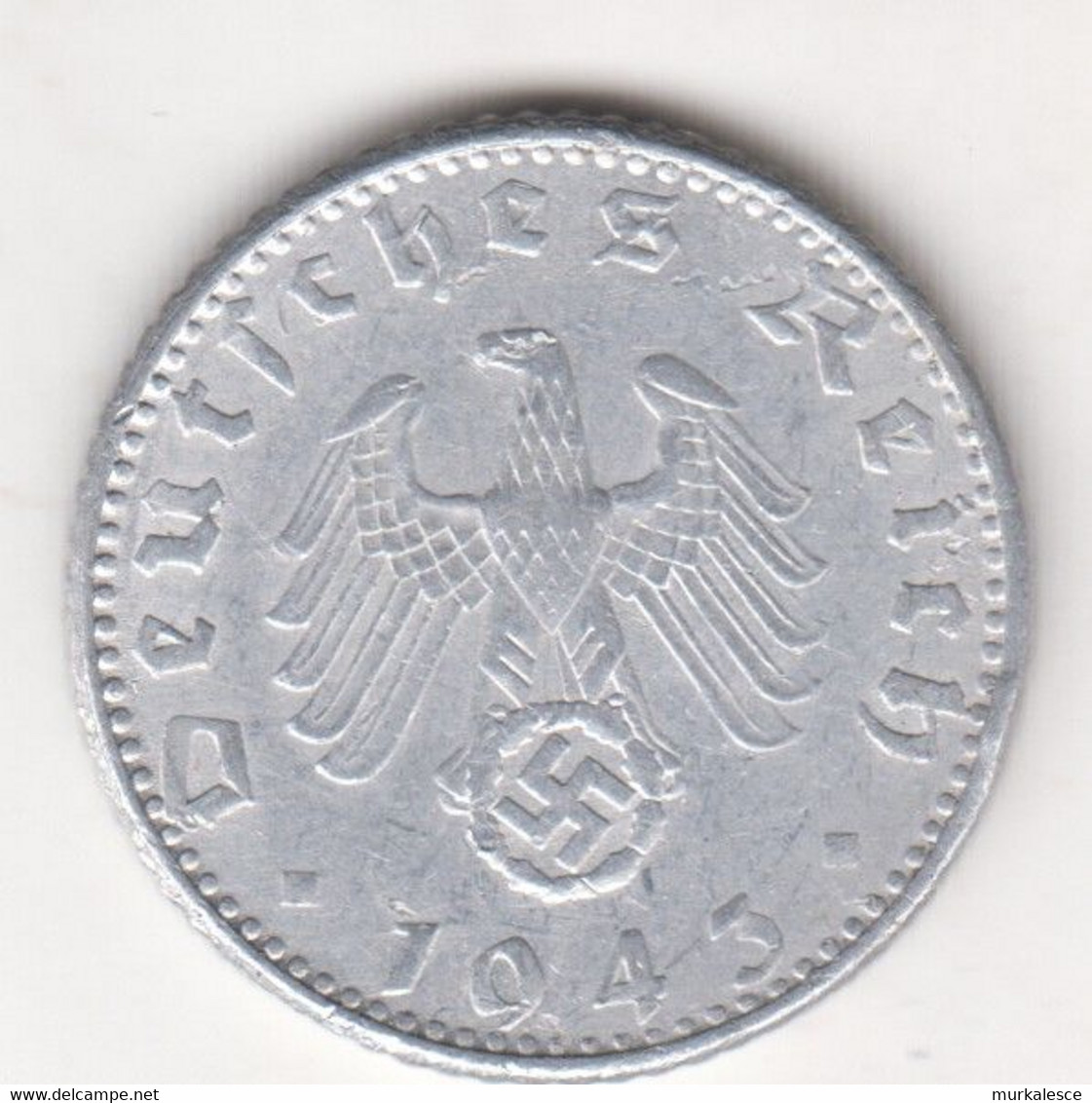 R----27   DRITTES  REICH  50  REICHSPFENNIG  1941  D   FEHLPRAGUNG    SELTEN - 50 Reichspfennig