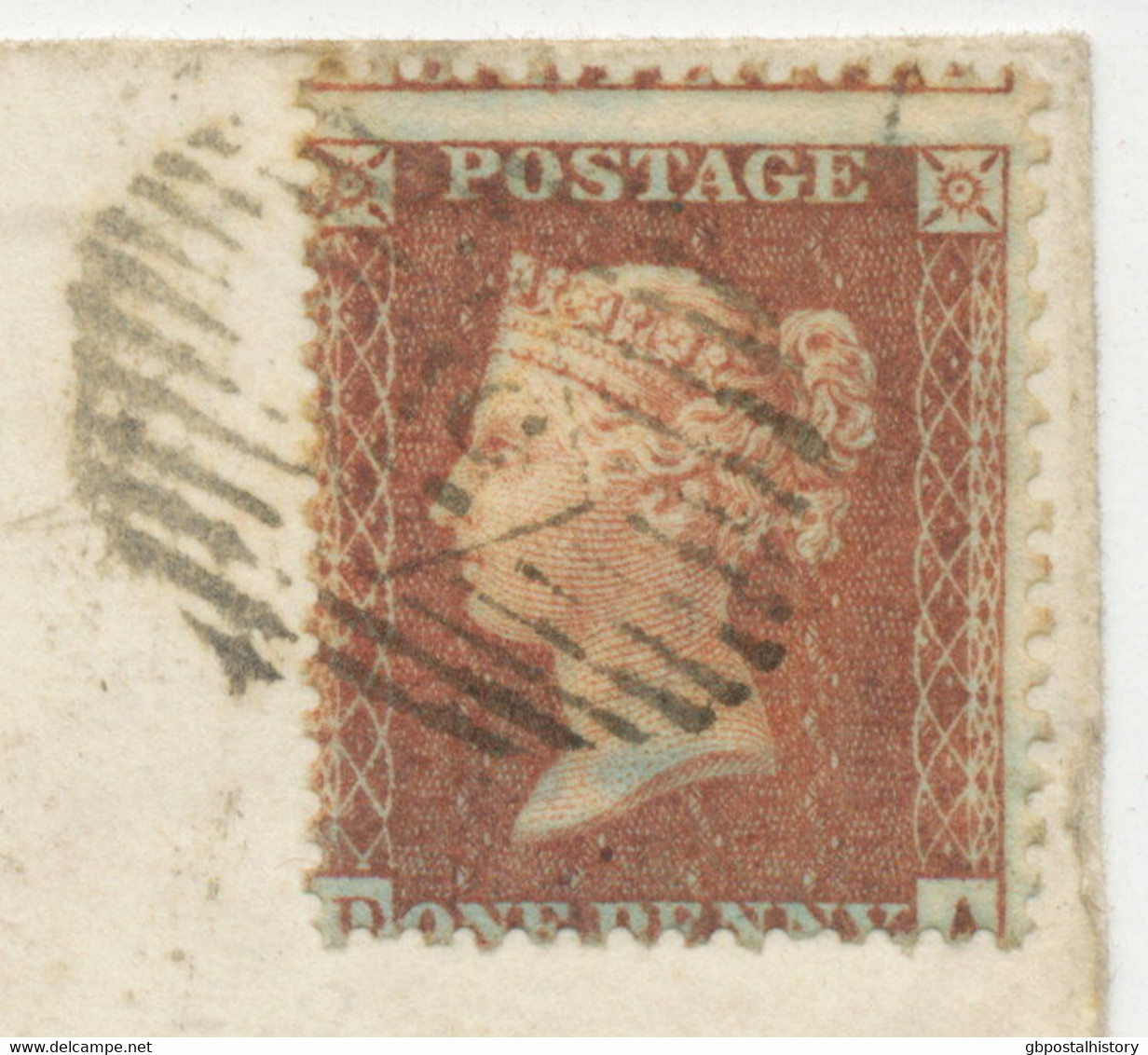 GB 1856 QV 1d Red-brown On Lightly Blue Paper Perf. 14, Variety: Misperforated - Abarten & Kuriositäten