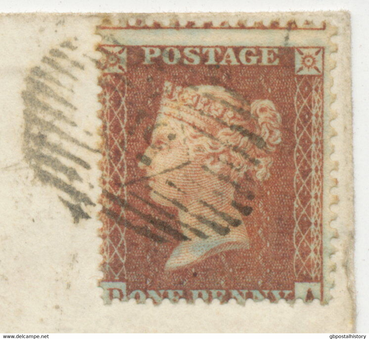 GB 1856 QV 1d Red-brown On Lightly Blue Paper Perf. 14, Variety: Misperforated - Variétés, Erreurs & Curiosités