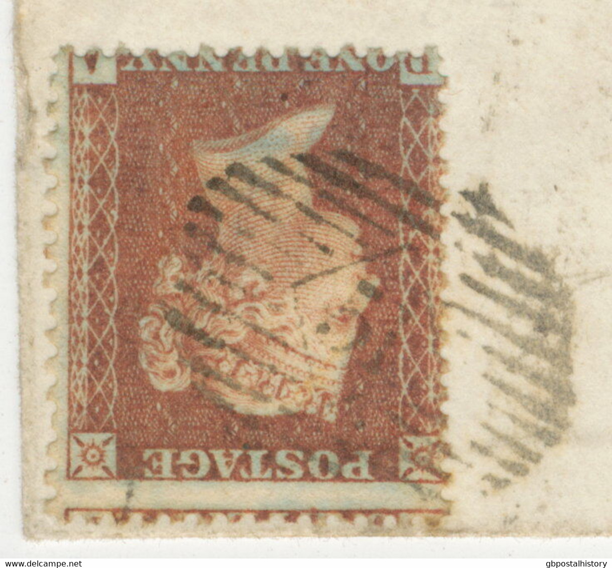 GB 1856 QV 1d Red-brown On Lightly Blue Paper Perf. 14, Variety: Misperforated - Abarten & Kuriositäten