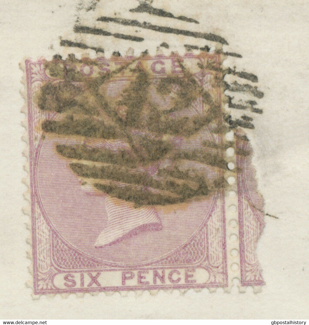 GB 1860 QV 6d Pale Lilac No Corner Letters, Variety INVERTED WATERMARK Cover - Variétés, Erreurs & Curiosités