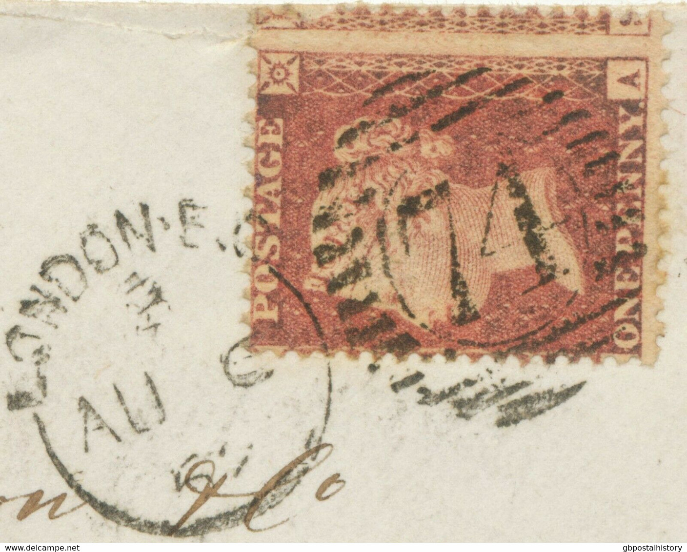 GB 1862 QV 1d Perf. 14 VARIETY Fully Misperforated Duplex-cancel LONDON-E.C / 74 - Errors, Freaks & Oddities (EFOs