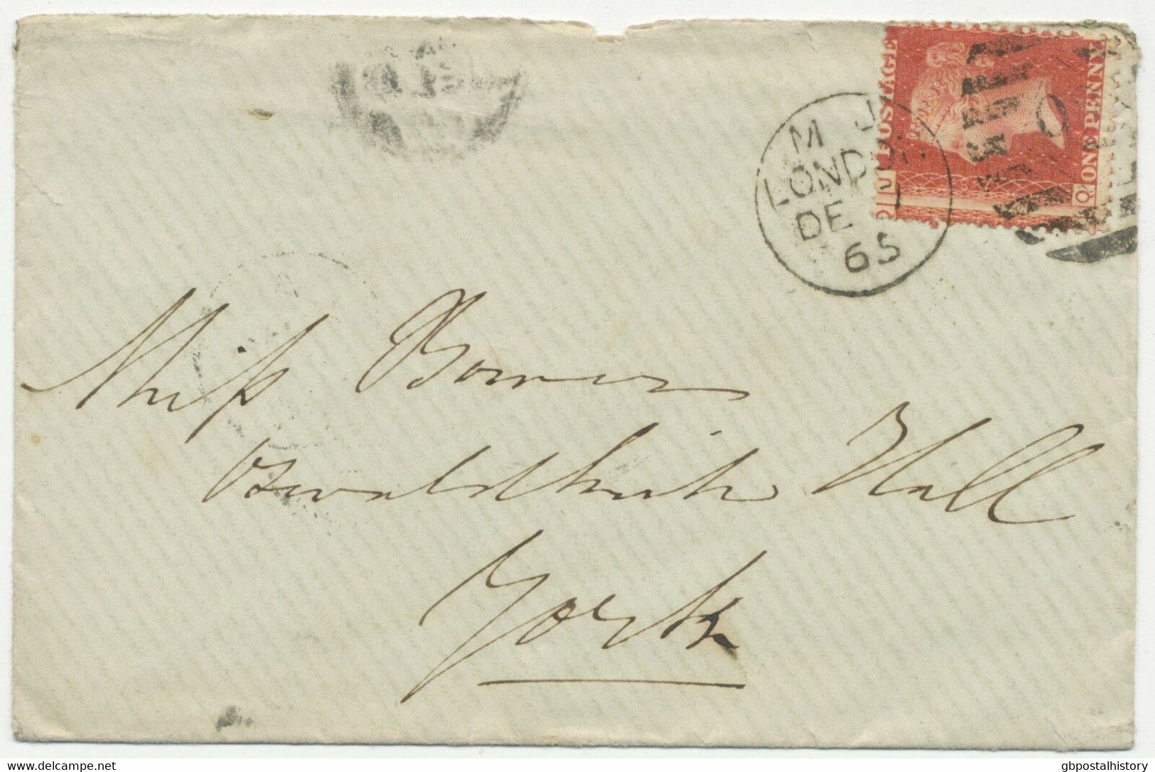 GB 1865 QV 1 D Rose-red Pl.78 (QJ), VERY RARE VARIETY: Totally MISPERFORATED - Errors, Freaks & Oddities (EFOs