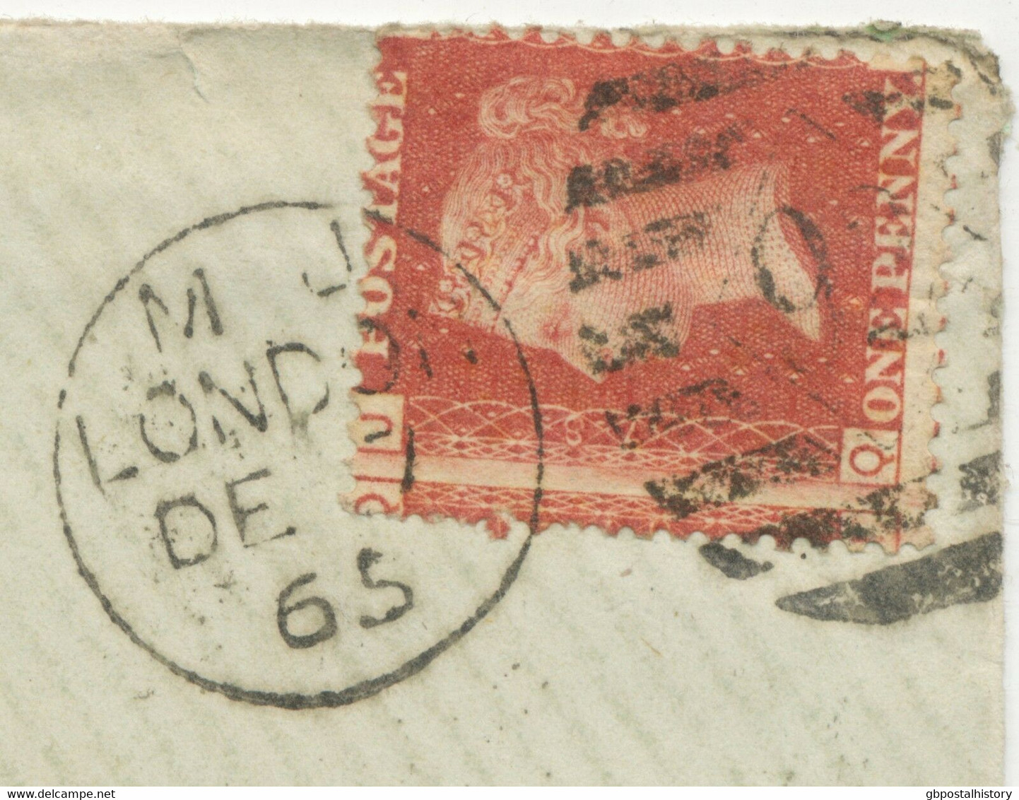 GB 1865 QV 1 D Rose-red Pl.78 (QJ), VERY RARE VARIETY: Totally MISPERFORATED - Errors, Freaks & Oddities (EFOs