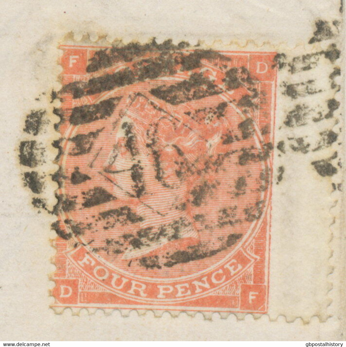 GB 1865 QV 4d Bright Red Small White Corner Letters Pl.4 With Harlines VARIETY - Abarten & Kuriositäten