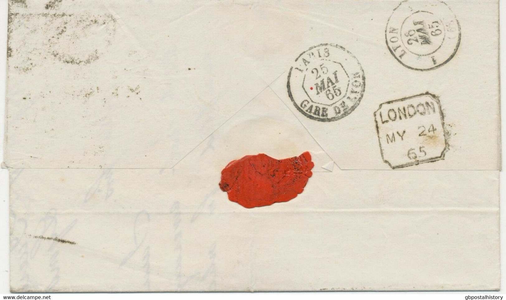 GB 1865 QV 4d Pale Red White Corner Letters Pl.4 W Hairlines INVERTED WMK - Variétés, Erreurs & Curiosités