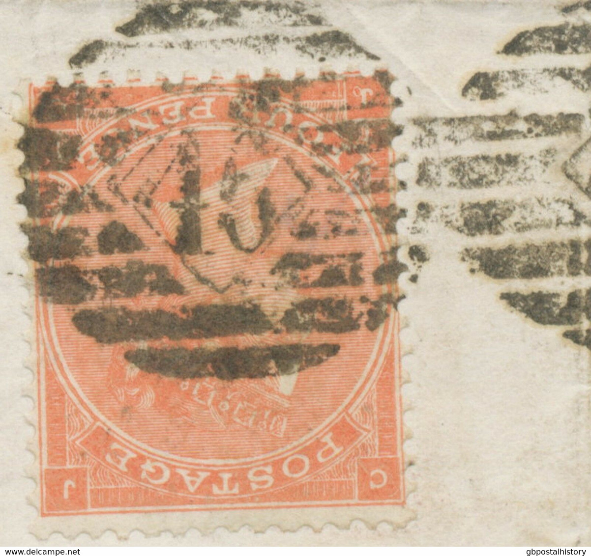 GB 1865 QV 4d Pale Red White Corner Letters Pl.4 W Hairlines INVERTED WMK - Varietà, Errori & Curiosità