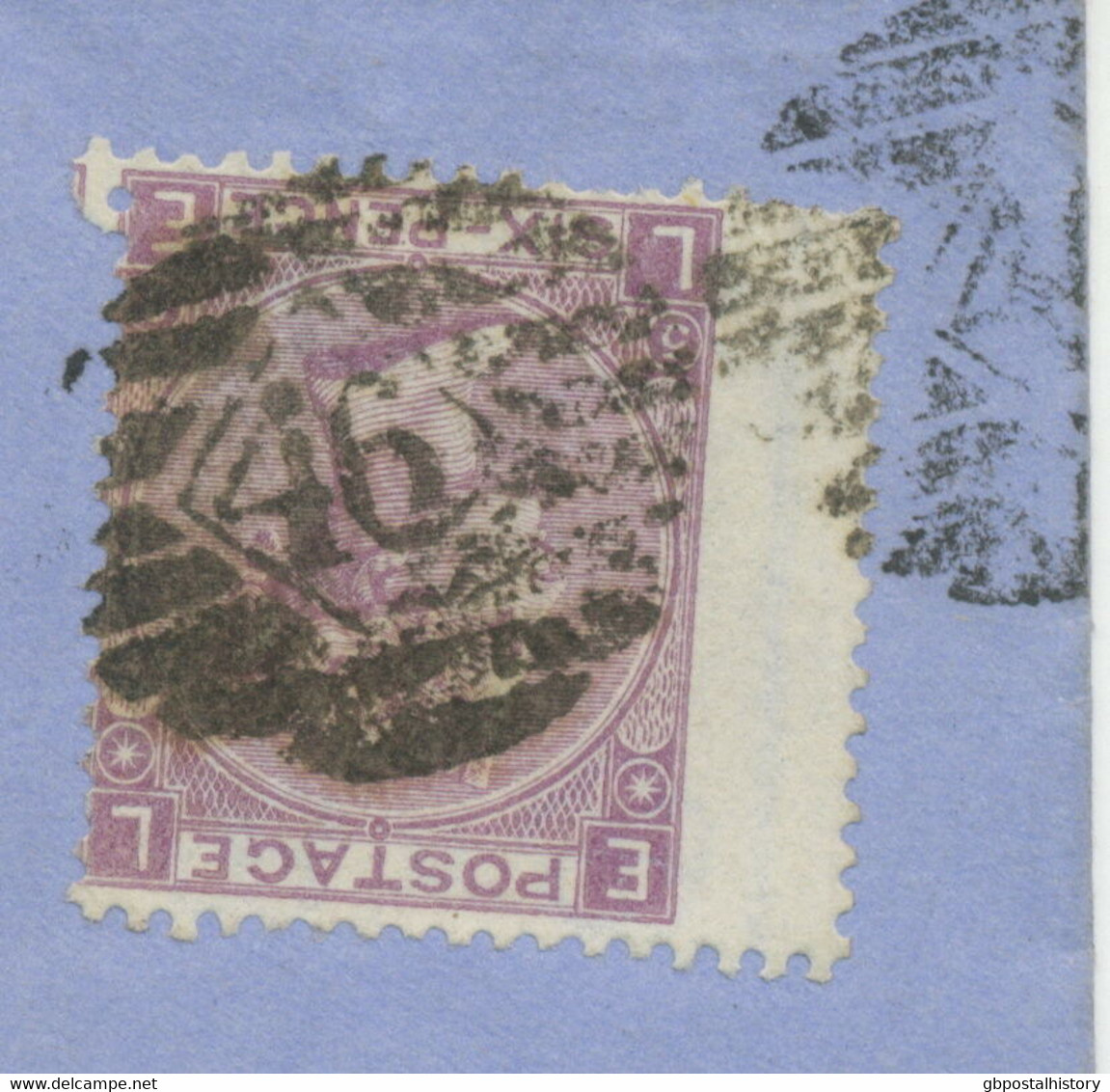 GB 1866 QV 6d Lilac Large White Corner Letters Pl.5 Wing Margin SHEET WMK Inland Branch Numeral Cancel "46" (multiple) - Errors, Freaks & Oddities (EFOs