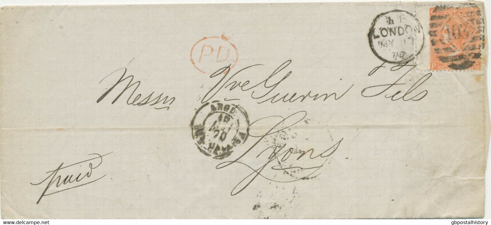 GB 1870 QV White Corner Letters 4d Vermilion Pl.11 Wing Margin (PG) VARIETY Cvr - Variétés, Erreurs & Curiosités