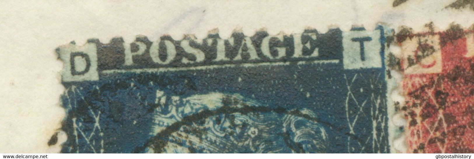 GB 1872 QV 2d Blue Pl.8 (TD) Variety: Broken White Line Under "POSTAGE"  Cover - Errors, Freaks & Oddities (EFOs