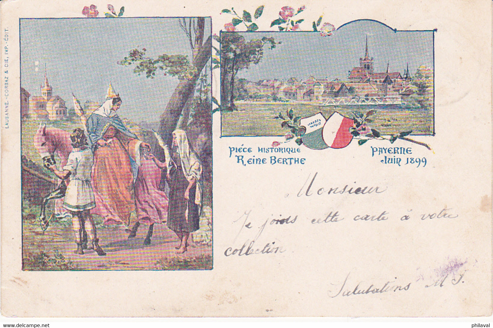 Payerne 1899 : Pièce Historique Reine Berthe - Belles Oblitérations De CHEZARD ET DOMBRESSON - TTB - Payerne