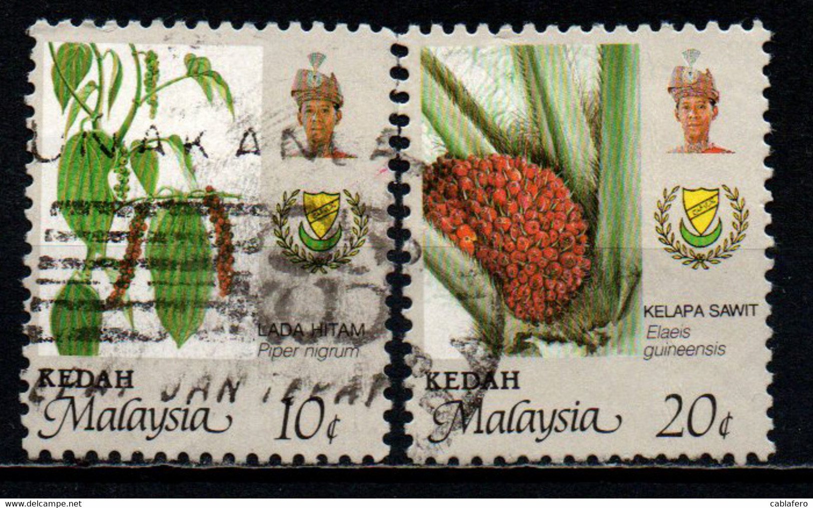 KEDAH - 1986 - STEMMA - PIANTE ED EFFIGIE DEL SULTANO ABDUL HALIM - USATI - Kedah