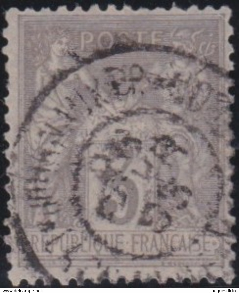 France   .    Yvert    .   87     .    O     .    Oblitéré    .   /   .    Cancelled - 1876-1898 Sage (Tipo II)