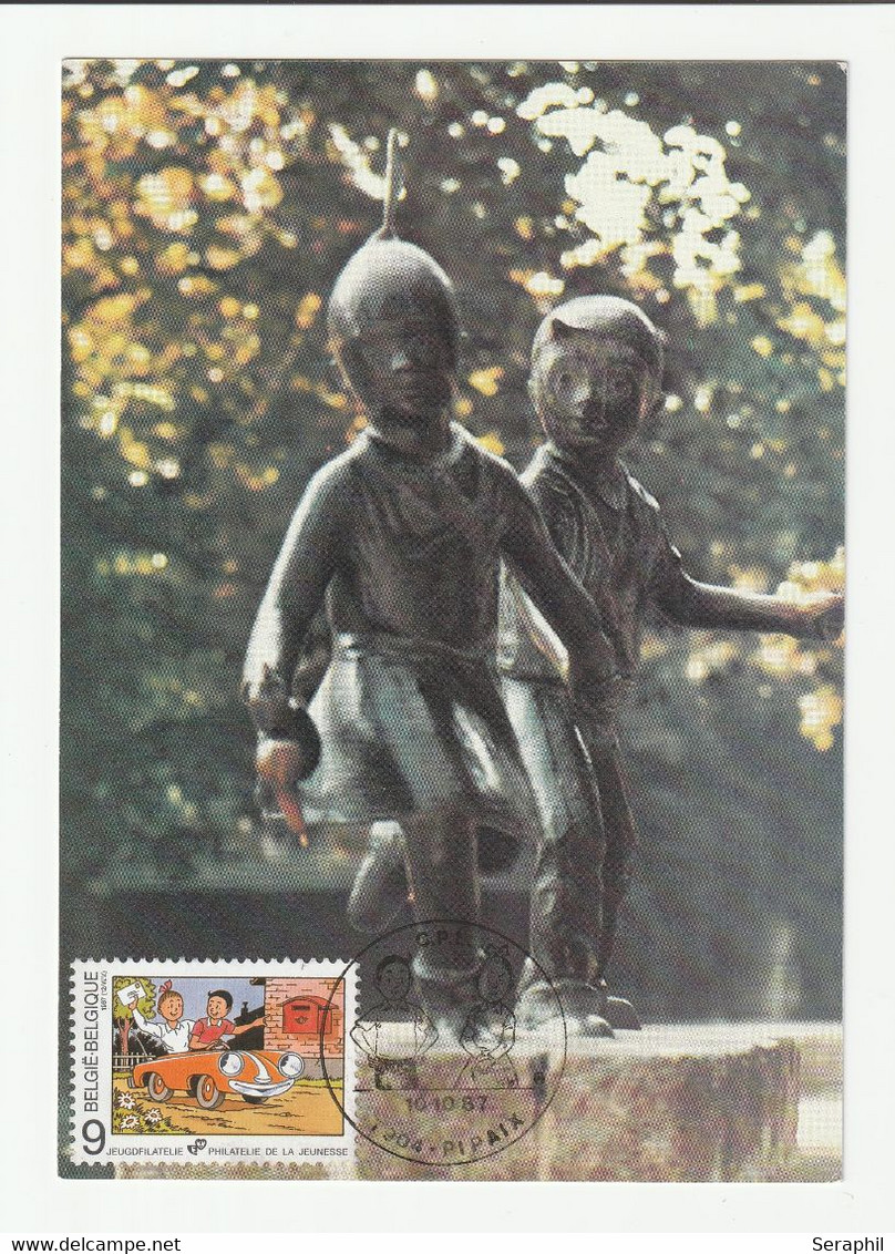 Carte Maximum  B.D. - Statues Bob & Bobette - Suske En Wiske - Timbre N° 2264 Oblitération Pipaix 1987 - 1981-1990