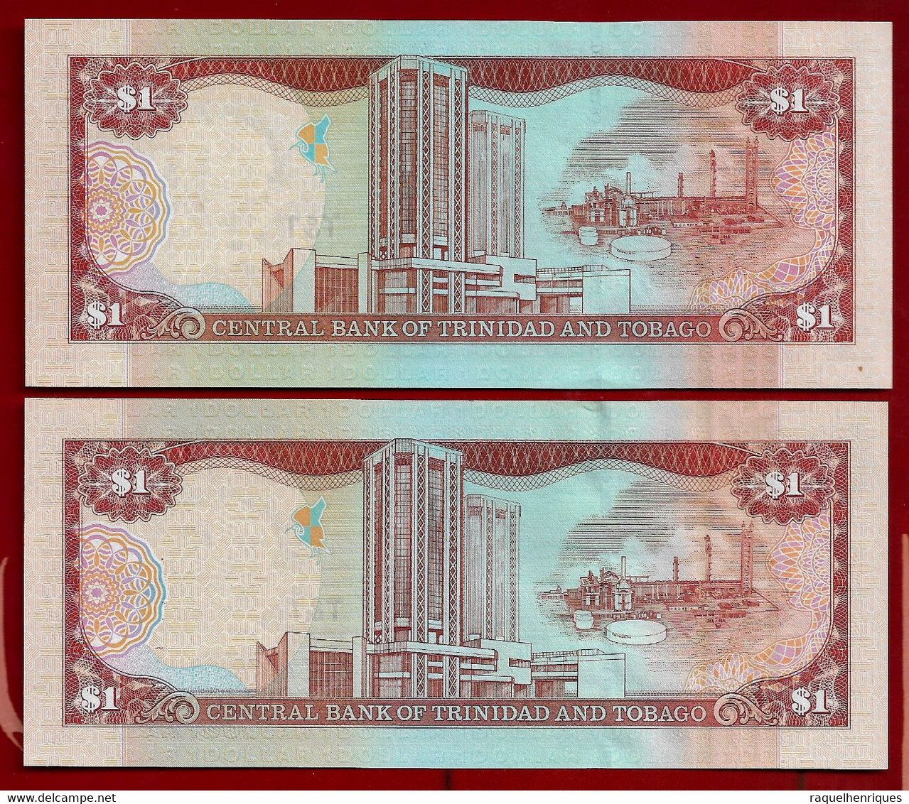 TRINIDAD & TOBAGO BANKNOTE - 2 NOTES 1 DOLLAR 2002 P#41b UNC (NT#02) - Trindad & Tobago