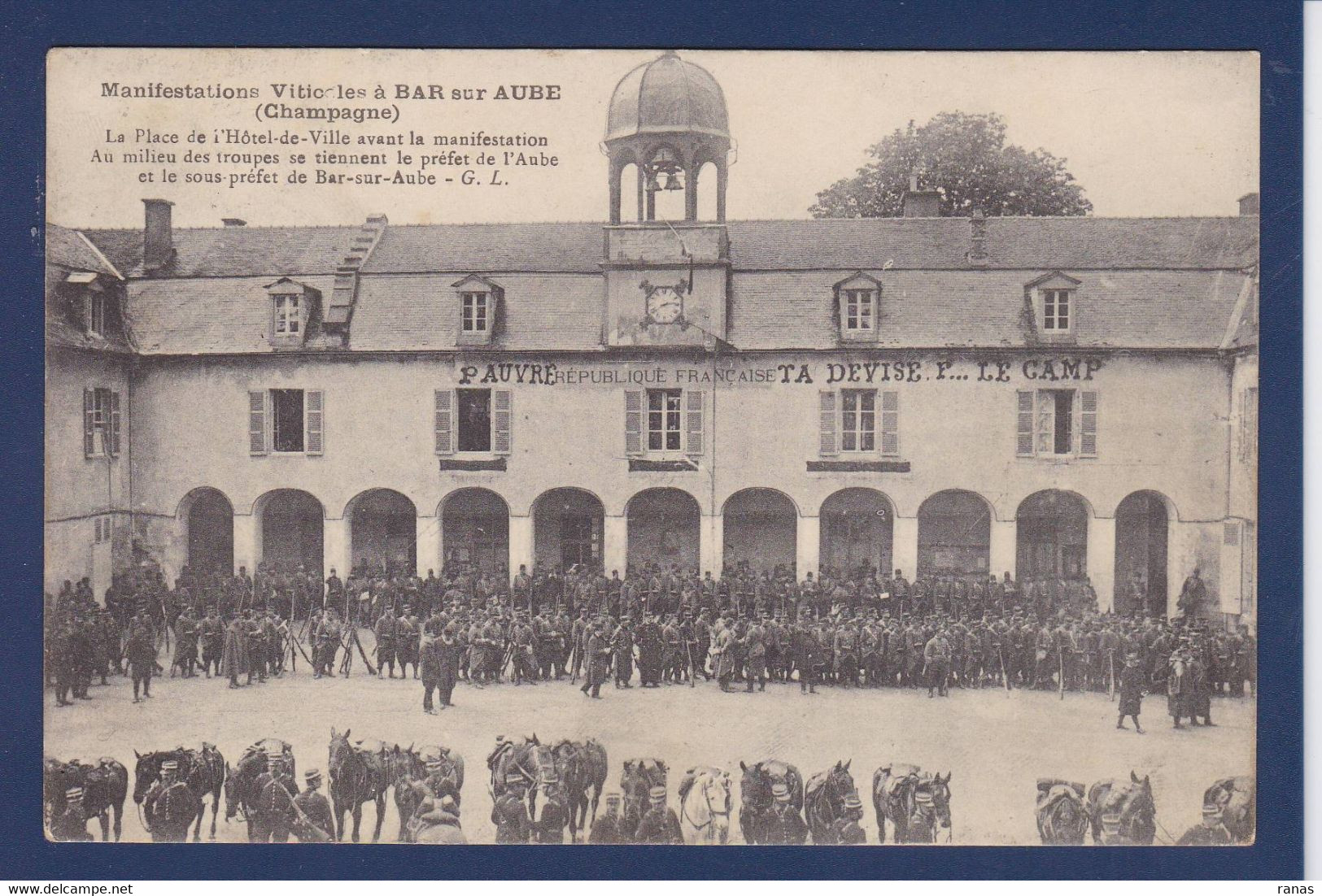 CPA [10] Aube > Bar-sur-Aube Circulé Révolte Des Vignerons événements Viticoles 1911 - Bar-sur-Aube