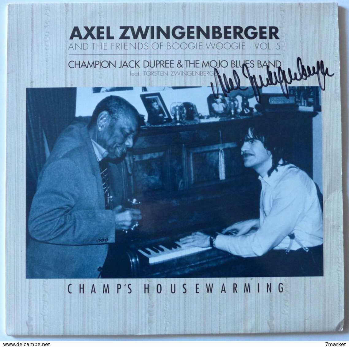 LP/  Champion Jack Dupree, Axel Zwingenberger - Champ's Housewarming / 1989 - Dédicacé - Blues