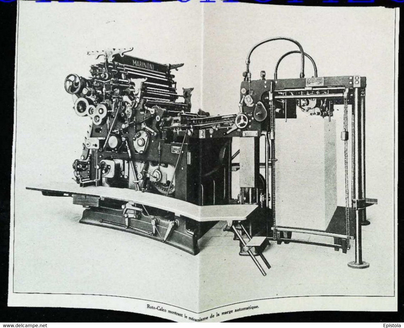 ► PRESSE Machine Roto-Calco MARINONI Imprimerie Italienne  - Coupure De Presse Originale Début XXe (Encadré Photo) - Machines