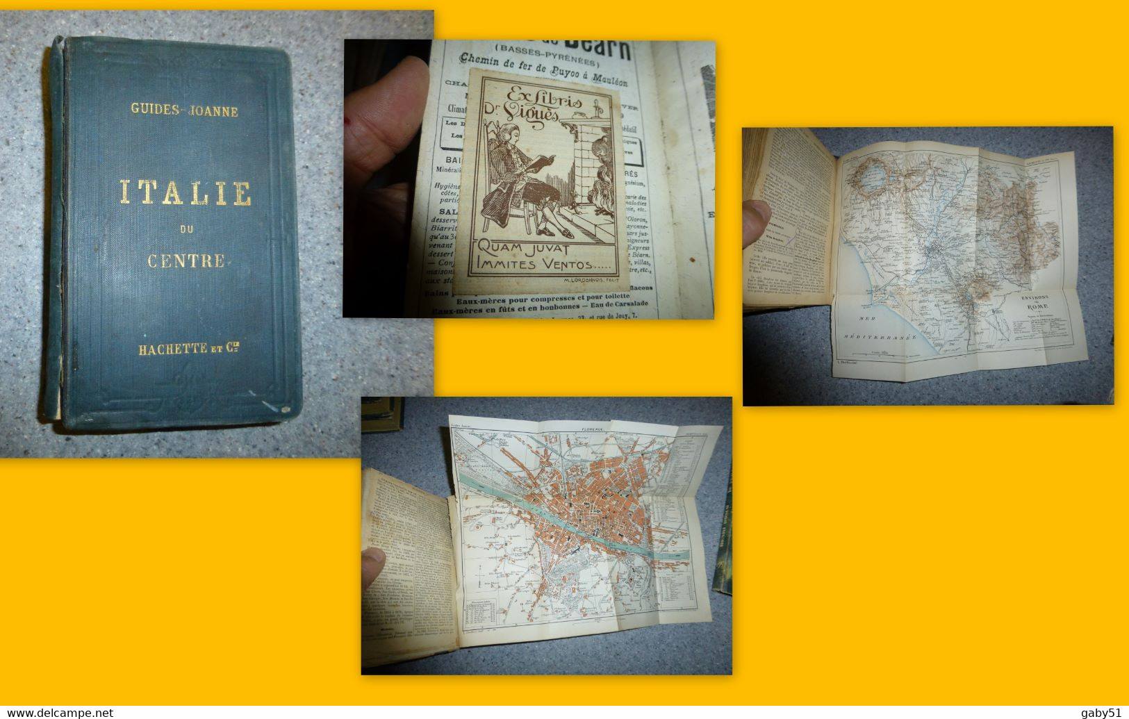 Guide Joanne 1893 ; L'Italie Du Centre, Cartes Et Plans, Bel Exlibris Dr VIGUES, état, RARE ; L17 - 1801-1900