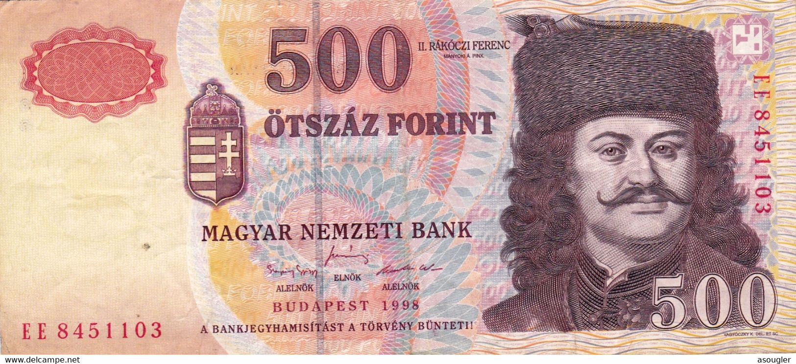 Hungary 500 Forint 1998 VF P-179a "free Shipping Via Regular Air Mail (buyer Risk)" - Hongrie